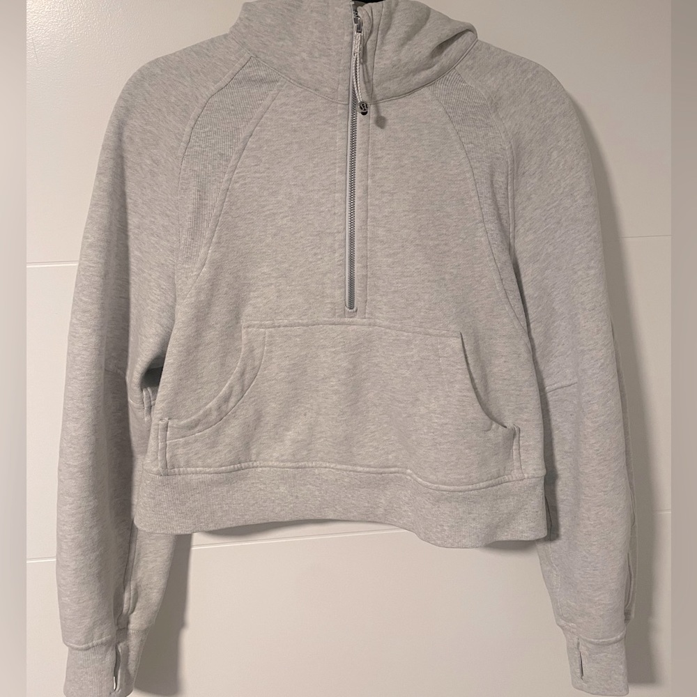 Lululemon Scuba Oversized Half Zip XS/S Heathered Core Ultra Light Grey
